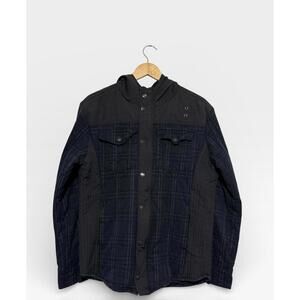 Rock Revival Collection Quilted Plaid Jacket Hooded Snap Front XL Men’s